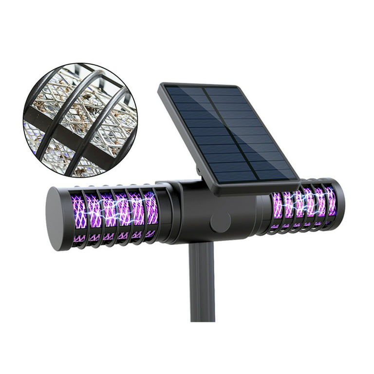 2200mAh 4 LED Solar Powered Mosquito Killer Bug Pest Insect Zapper UV Lamp Light